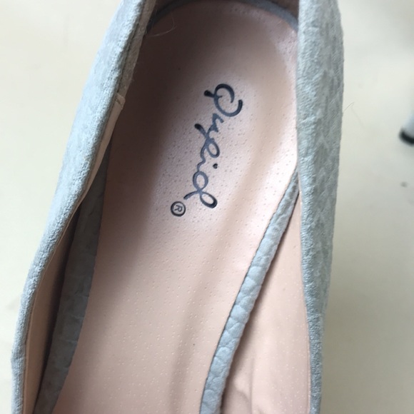 Grey high heeled velvet platform shoes size 10 - Picture 5 of 9